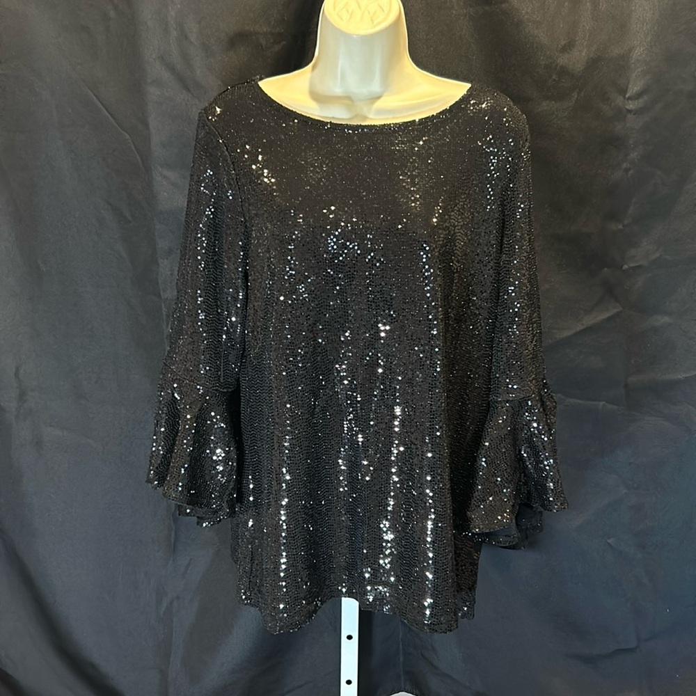 MSK New Black Sequin Women’s Top / Tunic XL